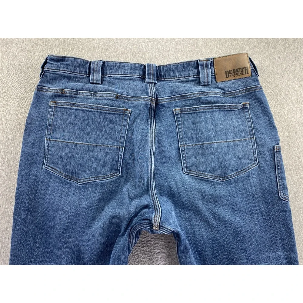 Duluth Ballroom Double Flex Men's Jeans 38x30 Buffalo Plaid Flannel Lined Denim - Picture 5 of 13